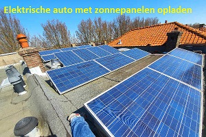 Elektrische auto met zonnepanelen opladen